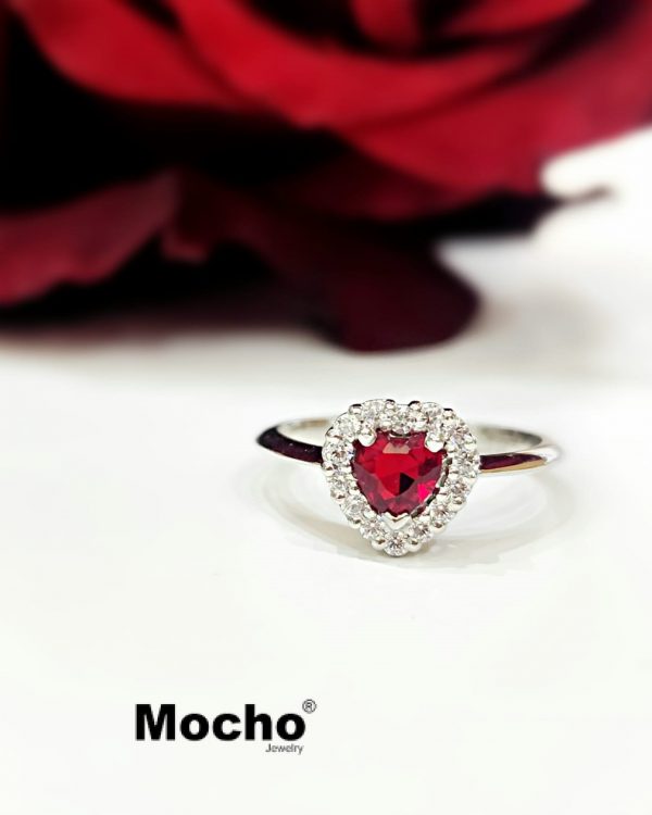 Anel Coração com Zircónia