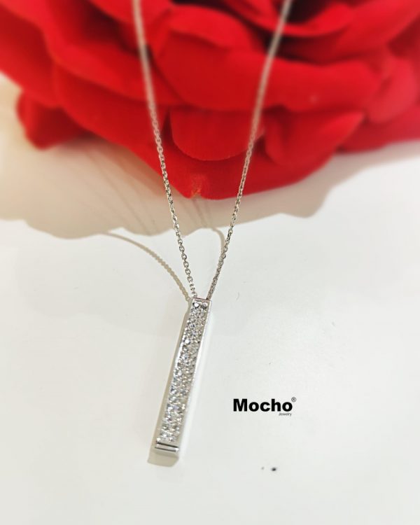 Colar Amo-te prateado 1 Colar Retangular Pendente Amo-te