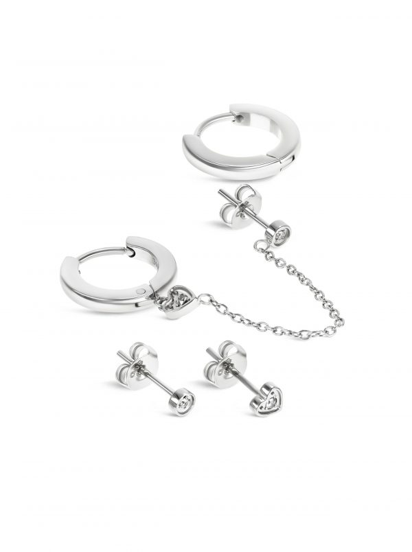 Set Brincos One Silvery Four