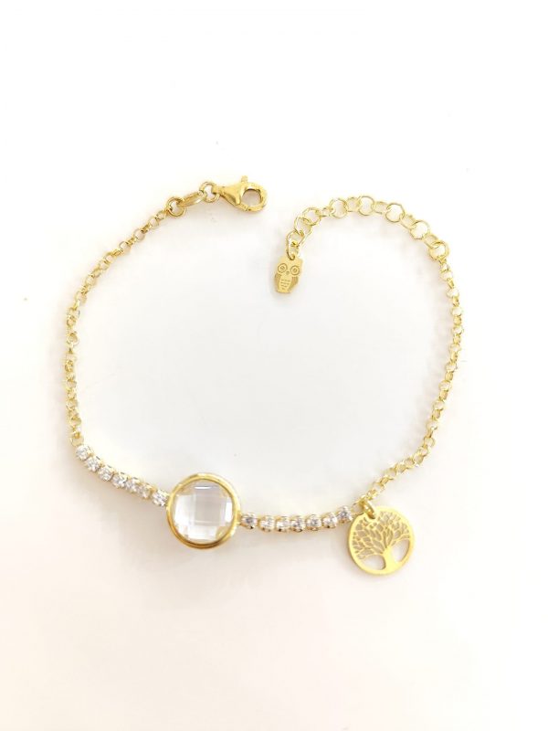 Pulseira Com Pedras Brancas