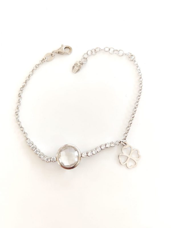 Pulseira Com Pedras Brancas