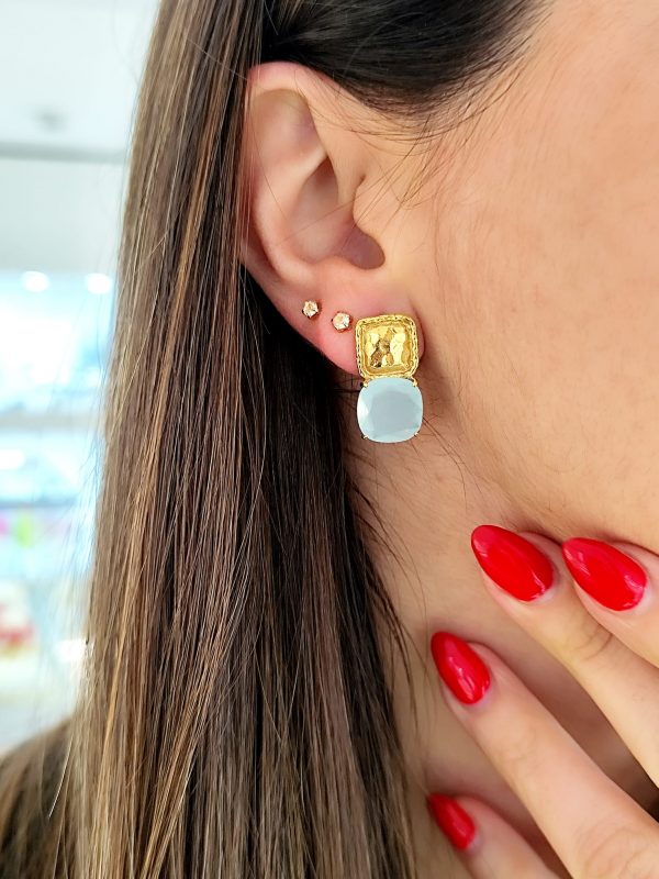 Brincos HavvaH Pedra Azul