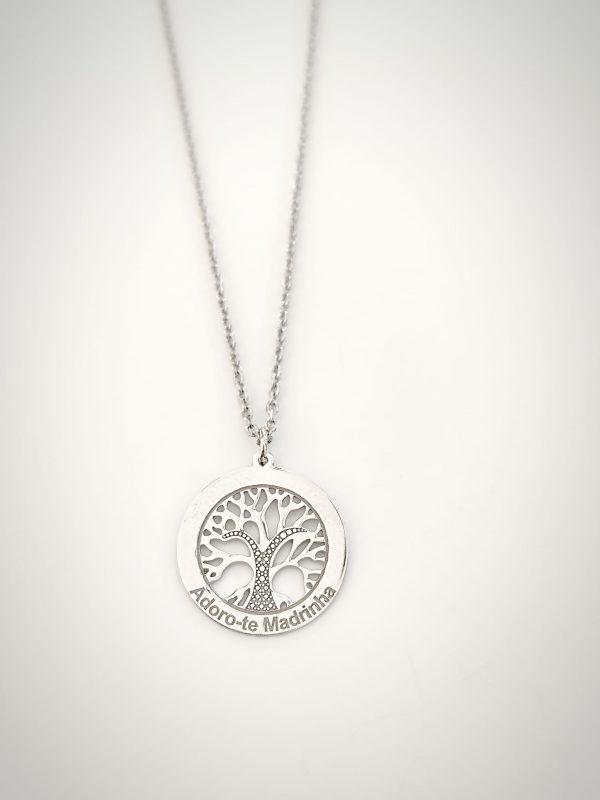 Colar amuleto 'Adoro-te Madrinha'