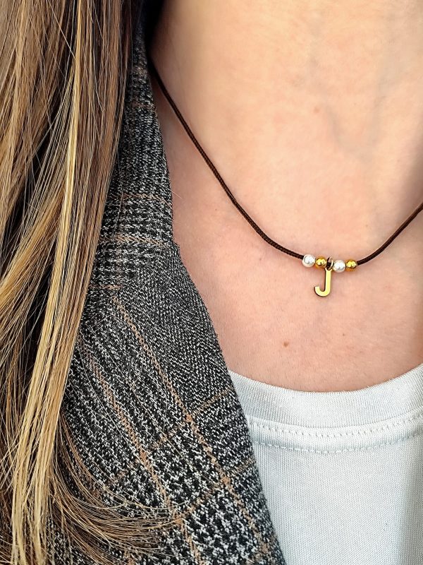 Fio de Cordão Com Pendente Letra