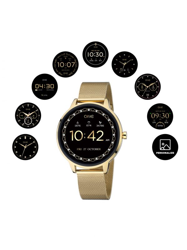 Smartwatch One QueenCall Gold Mesh