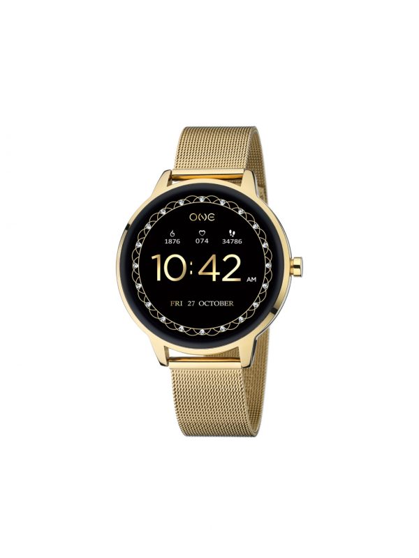 Smartwatch One QueenCall Gold Mesh