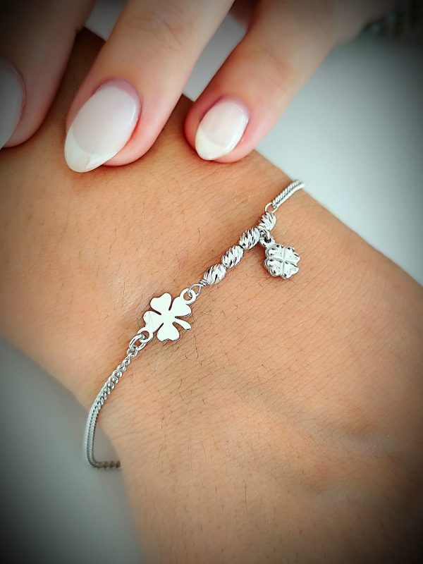 Pulseira prata Trevo/Trevo