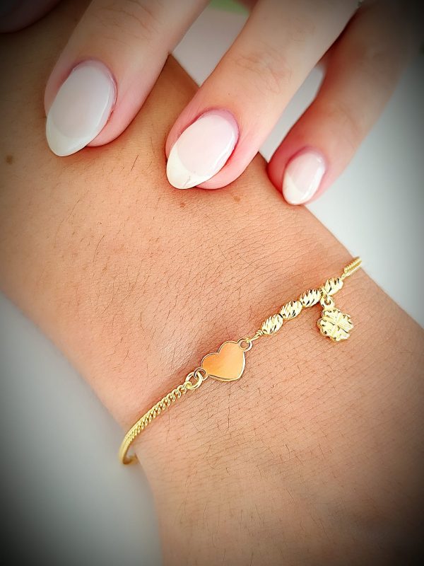 Imagem WhatsApp 2025-05-30 às 10.04.35_7d63cbca Pulseira prata Coração/Trevo