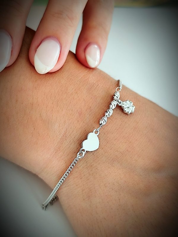 Imagem WhatsApp 2025-05-30 às 10.04.35_922da7f3 Pulseira prata Coração/Trevo