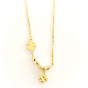 Colar simbologia de 2 trevos