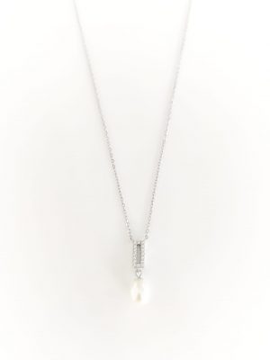 Colar pérola com pedras