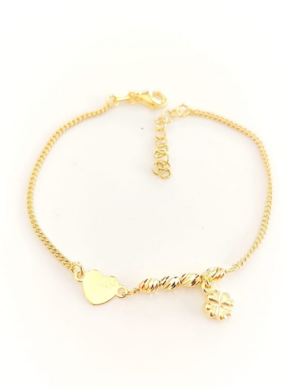 Imagem WhatsApp 2025-05-30 às 15.50.13_161626fd Pulseira prata Coração/Trevo