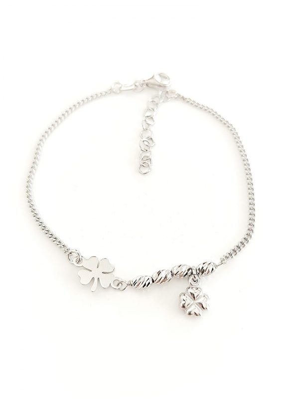Pulseira prata Trevo/Trevo