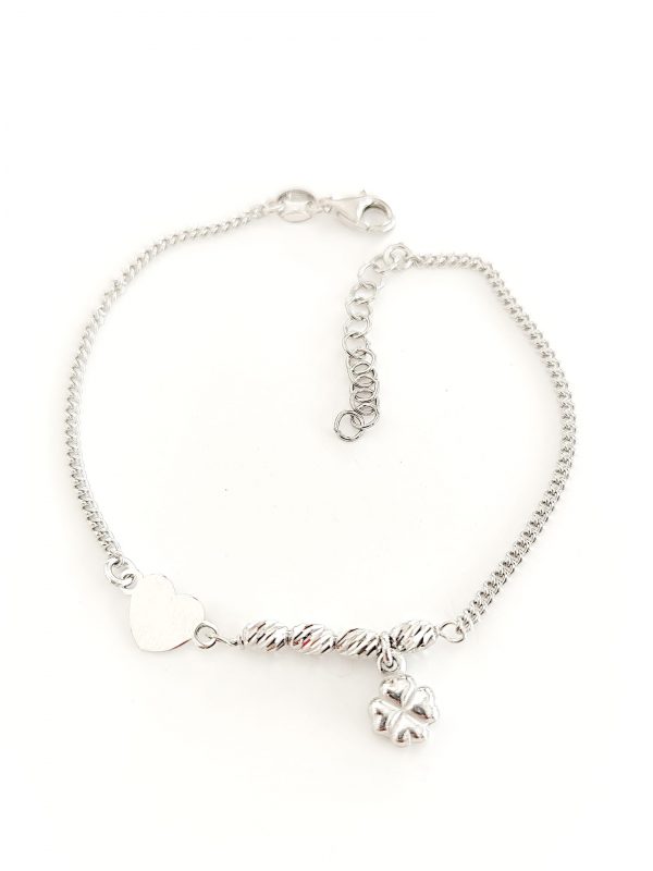 Imagem WhatsApp 2025-05-30 às 15.50.13_7ee47679 Pulseira prata Coração/Trevo