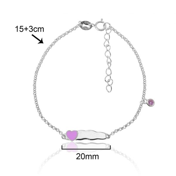 Pulseira chapa Coração Lollipop