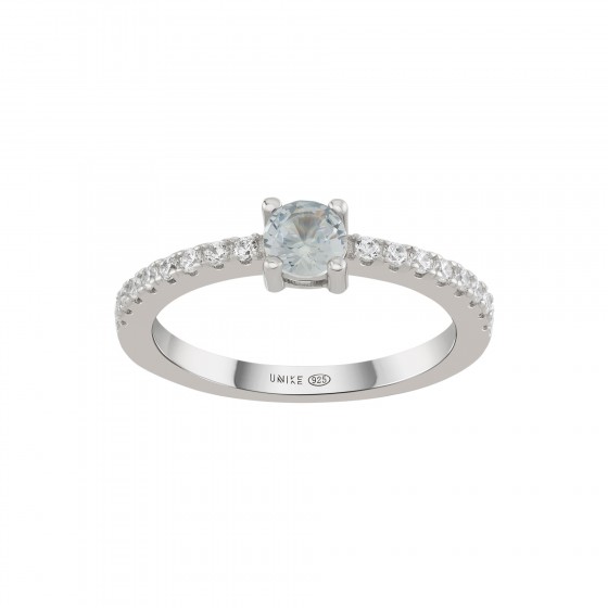 Anel Matchy Color Blue Solitaire