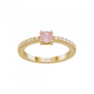 Anel Matchy Color Pink Solitaire
