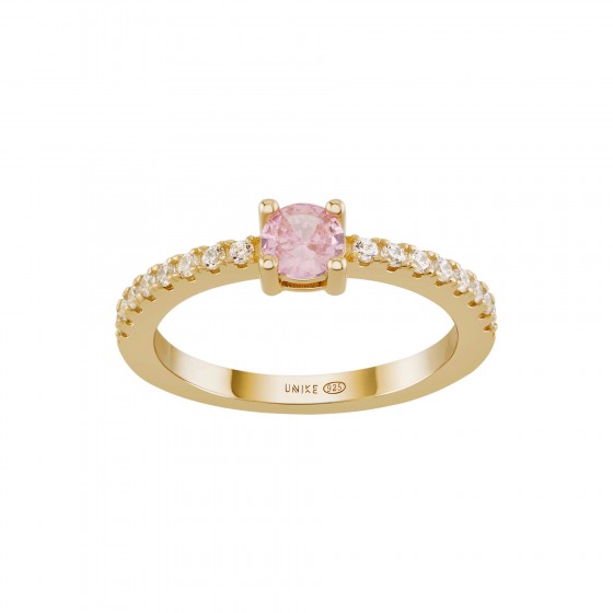 1 Anel Matchy Color Pink Solitaire