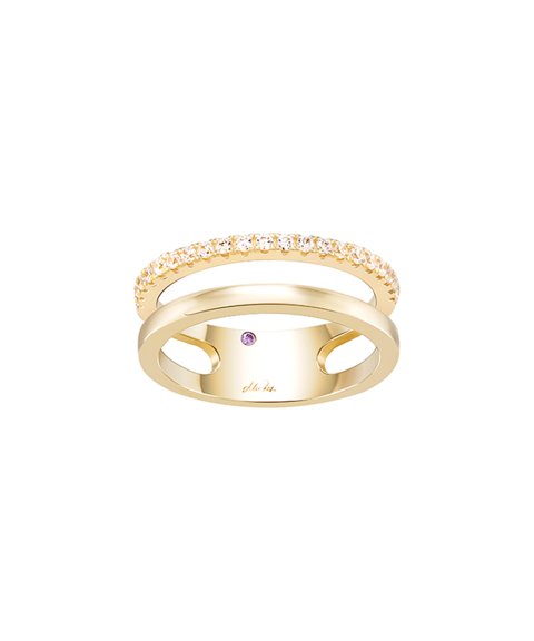 1 Anel Mia Rose Double Gold 12