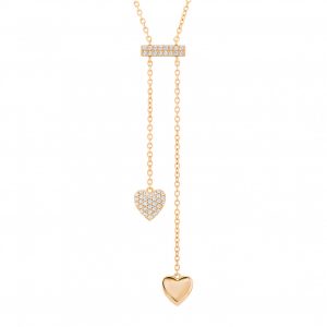 1 Colar Unike Two Hearts Gold