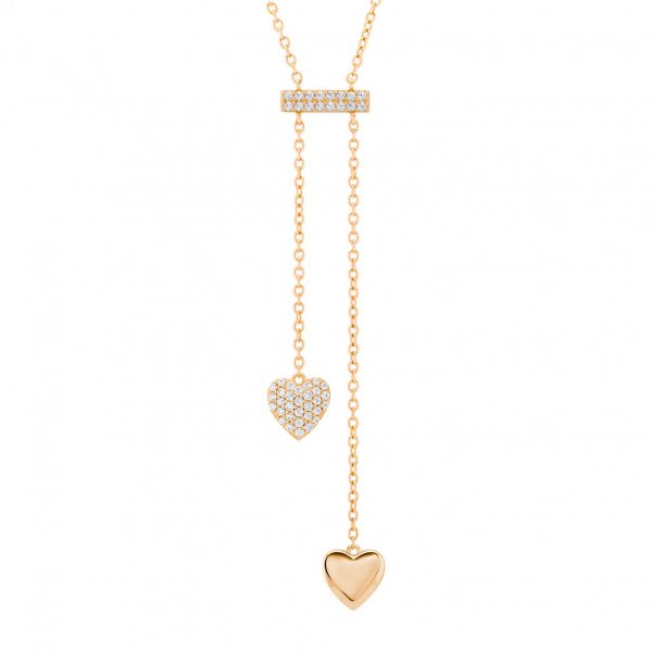 1 Colar Unike Two Hearts Gold