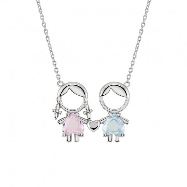 Colar Unike Mum Girl Pink & Boy Blue