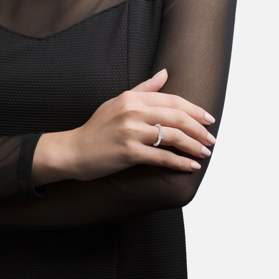 Anel Matchy Color Blue Solitaire