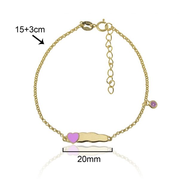 Pulseira chapa Coração Lollipop