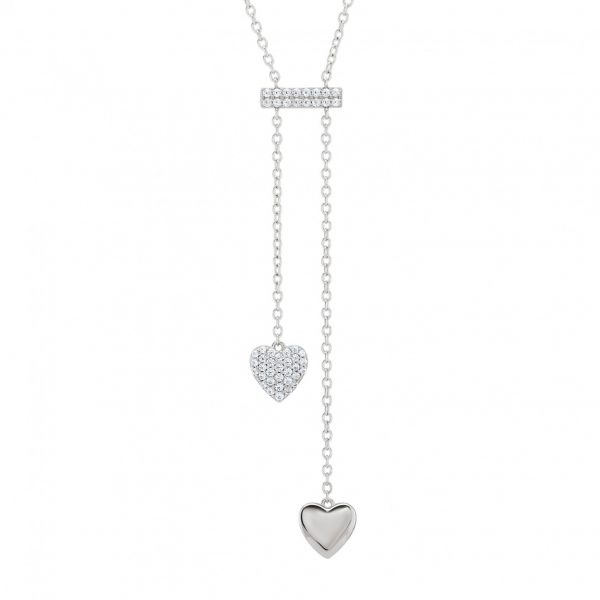 Colar Unike Two Hearts Silver