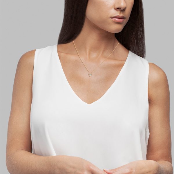 6 Colar Unike Solitaire Heart Gold