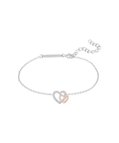 8 Pulseira Unike Dois Corações Bicolor