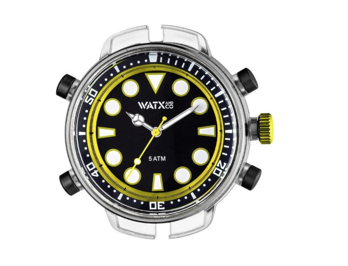 Watx&colors Scubax Orologio Unisex Analogico 49mm - Cinturino In Gomma, Cassa Plastica, Impermeabile 50m