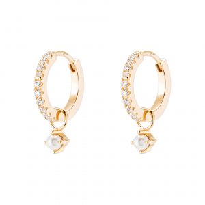 Argolas Classy Shiny & Pearl Golden