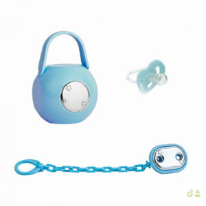Set Porta+Corrente+Chupeta - Azul