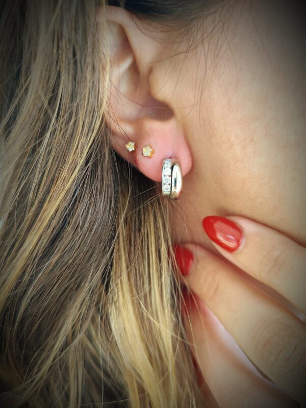 Brincos meia argola Imperial