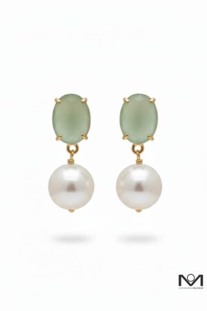 Brincos Hav.vaH Soft Mint & Pérola