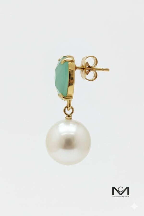 Brincos Hav.vaH Soft Mint & Pérola