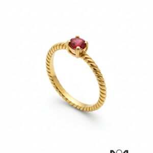 Anel Hav.vaH Solitário Twist Rubi