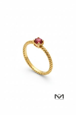 Anel Hav.vaH Solitário Twist Rubi