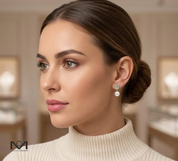 Brincos Hav.vaH Soft Mint & Pérola