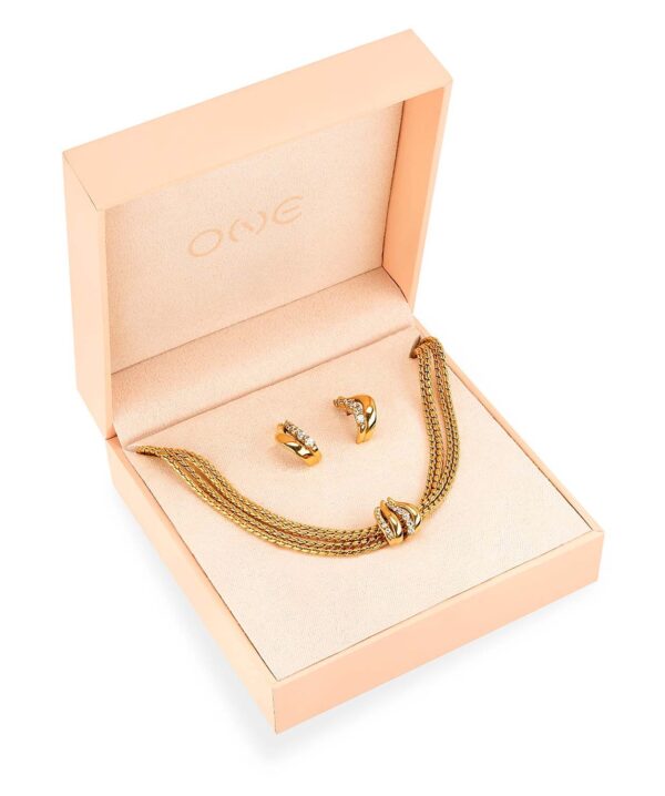 Set Colar & Brincos One Stella Gold