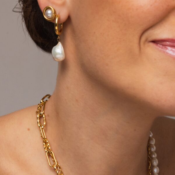 Brincos One Pearly Hoops