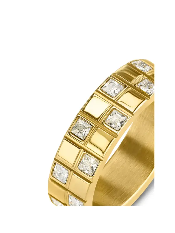Anel One Chess Crystal Gold