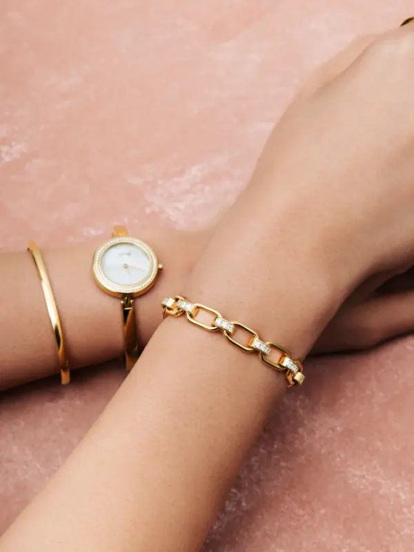 Pulseira One Chess Crystal Gold