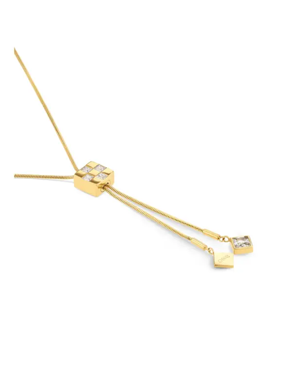 Colar One Chess Long Gold
