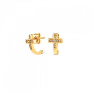 2 Brincos One Reflexions Crossed Gold