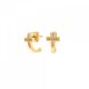 2 Brincos One Reflexions Crossed Gold