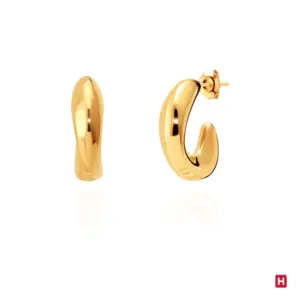 Brincos Hassu Golden Ondulado