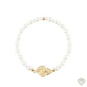 Pulseira Saudade Pérolas Coração