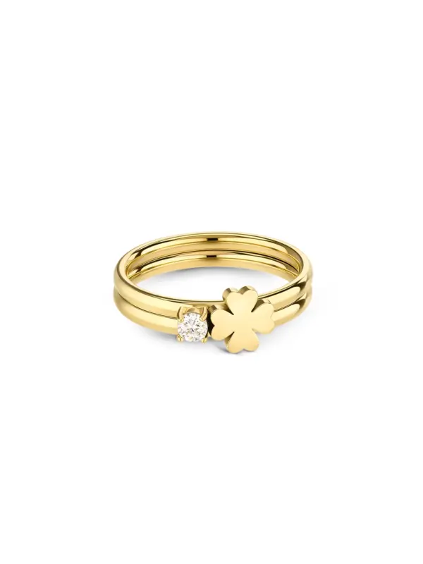 OJBA47G_2 Anel One Lucky Flower Crystal Gold